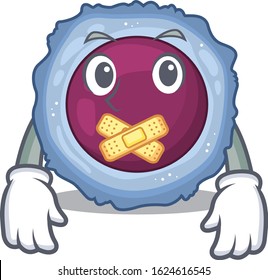 a silent gesture of lymphocyte cell mascot cartoon character design