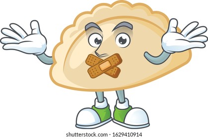 a silent gesture of pierogi mascot cartoon character design