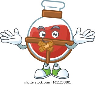 a silent gesture of red potion mascot cartoon character design