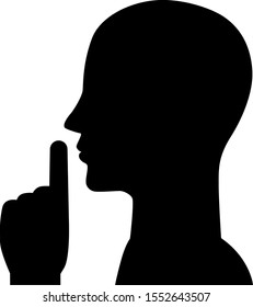 Silent gesture, sign, symbol, illustration, finger, lips