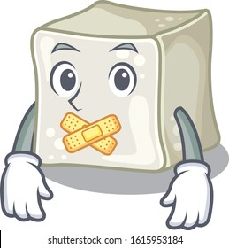 a silent gesture of sugar cube mascot cartoon character design