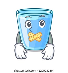 Silent glass of mineral water on cartoon