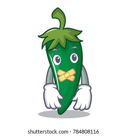 Silent green chili character cartoon