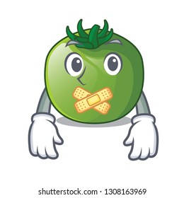 Silent green tomato in shape of mascot