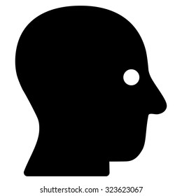 Silent Head vector icon. Style is flat symbol, black color, rounded angles, white background.