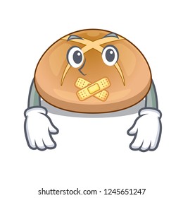 Silent hot cross buns isolated on mascot