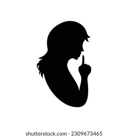 silent icon design. woman silhouette sign and symbol.