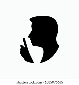 Silent Icon Finger Gesture Front Lips Stock Vector (Royalty Free ...