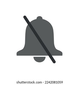 Silent icon. Gray crossed bell. Minimalistic simple design, vector graphics, EPS 10.