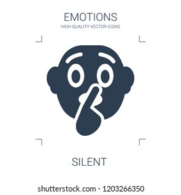 silent icon. high quality filled silent icon on white background. from emotions collection flat trendy vector silent symbol. use for web and mobile
