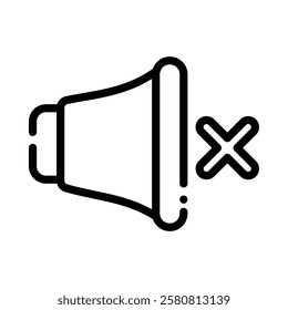 Silent icon illustration in line style. Perfect for website mobile app presentation. Suitable for any user interface and user experience