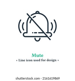 Silent icon isolated on a white background. Silent, mute bell symbol for web and mobile apps.