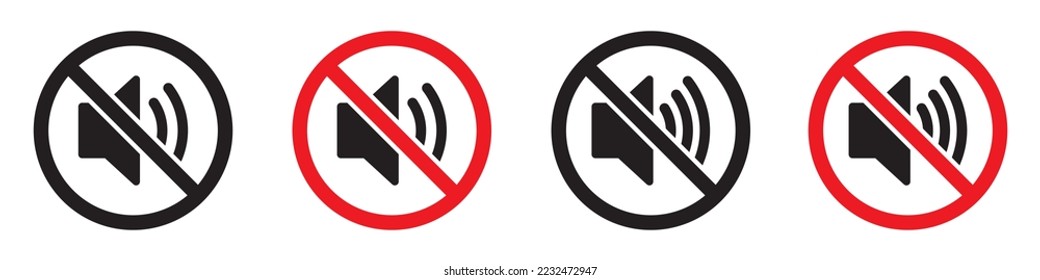 Silent icon. No sound icon. No speaker icon. No volume icon, vector illustration