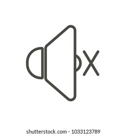 Silent icon vector. Line quiet mode. No sound. Trendy flat outline ui sign design. Thin linear graphic pictogram isolated for web site, mobile application. Logo illustration. Eps10.