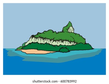 silent island simple illustration
