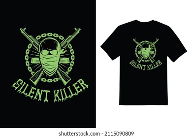 Silent Killer Vector T Shirt Design 