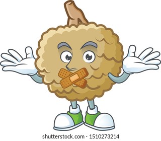 Silent marolo fruit cartoon character mascot style.