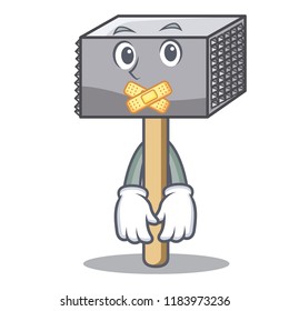 Silent meat hammer utensil isolated on mascot