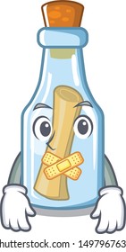 Silent message in bottle with shape mascot
