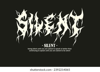 Silent Metal Typography – Brutal Deathcore Font for T-Shirt and Poster Design