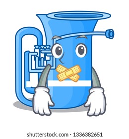 Silent miniature tuba in the shape cartoon