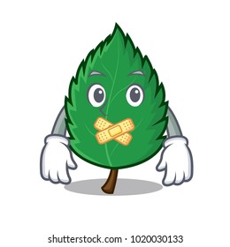Silent mint leaves mascot cartoon