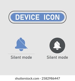 Silent Mode Device And Technology Icon Set. 