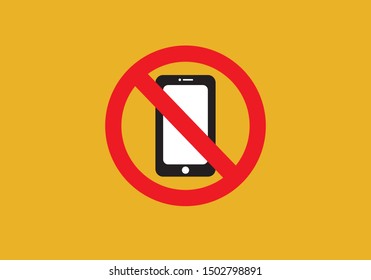 Silent mode handphone icon. Sign warning vector illustration.