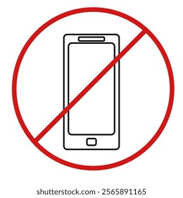 Silent mode handphone icon, sign warning vector illustration