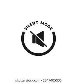 Silent mode icon or Silent mode label vector isolated in flat style. Best Silent mode icon for product design element. Silent mode label vector for apps or websites design element.