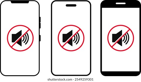 silent mode phone icon set. Digital Tablet Signal. Mobile phone signal strength icons 