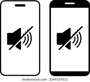 silent mode phone icon set. Digital Tablet Signal. Mobile phone signal strength icons 