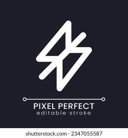 Silent mode pixel perfect white linear ui icon for dark theme. Block notifications. Vector line pictogram. Isolated user interface symbol for night mode. Editable stroke. Poppins font used