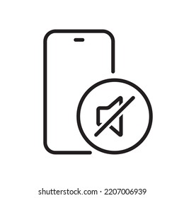 Silent Mode, Silence Mobile Phone Icon Vector In Clipart Style. No Sound Cellphone Sign Symbol