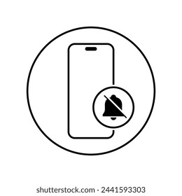 Silent mode with smartphone icon vector. Turn off sound sign symbol
