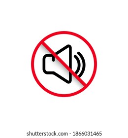 Silent mode of smartphone. Speaker icon. Dynamic sign. A symbol of peace and quiet, a call to turn off gadgets. Volume off or mute mode sign for smartphone. Vector EPS 10. Isolated on white background
