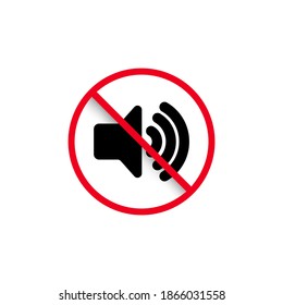 Silent mode of smartphone. Speaker icon. Dynamic sign. A symbol of peace and quiet, a call to turn off gadgets. Volume off or mute mode sign for smartphone. Vector EPS 10. Isolated on white background