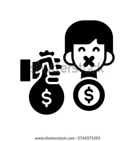 Silent Money Icon Glyph Vector Illustration