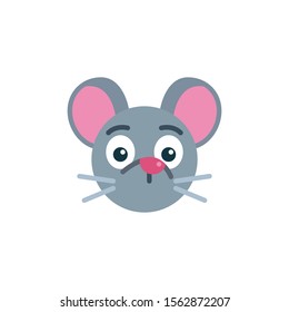 Silent mouse face emoji flat icon, vector sign, Silent rat emoticon colorful pictogram isolated on white. Symbol, logo illustration. Flat style design