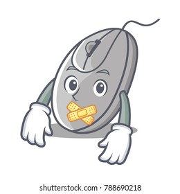 Silent mouse mascot cartoon style