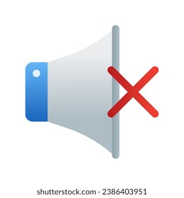 Silent and mute icon flat gradient style ui vector