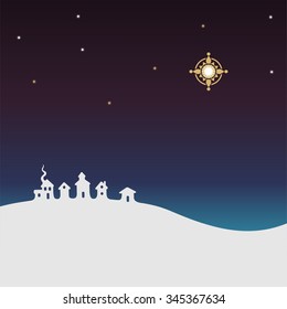 Silent night background. Vector illustration.