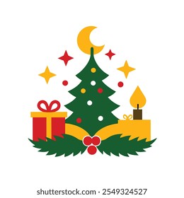 Silent night celebration Christmas eve vector design