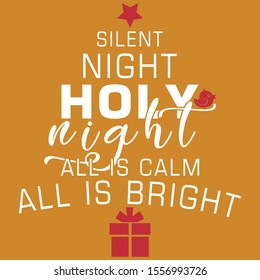 Silent night, holy night. Merry Christmas - Vector