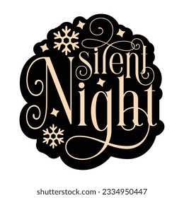 Silent Night, Retro svg design vector file