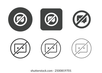 Silent, no speaking multi style series icons. For website marketing design, logo, app, template, ui, etc. Vector illustration.