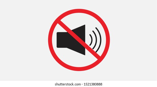 Silent no volume vector icon/ Sound Off Icon Vector Design Flat Style Symbol, Mute Button Speaker