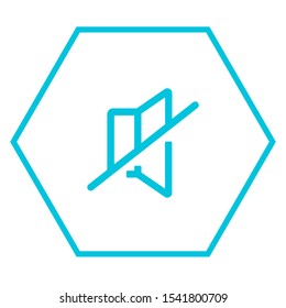Silent no volume vector icon/ Sound Off Icon Vector Design Flat Style Symbol, Mute Button Speaker