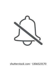 Silent notification icon. Alarm off icon. No notification symbol. Vector illustration