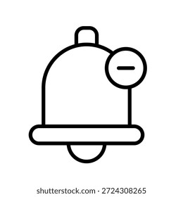 Ilustración vectorial de iconos de contorno de notificaciones silenciosas